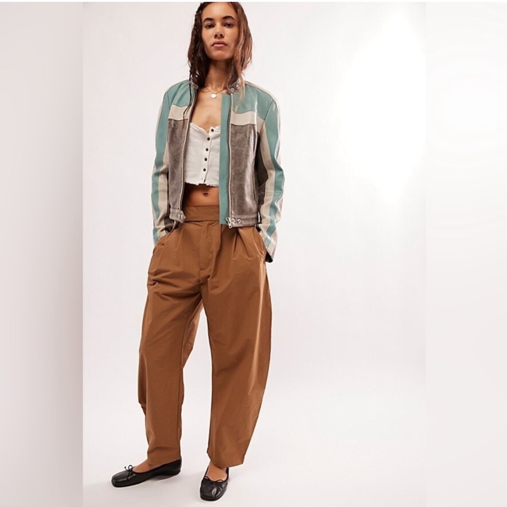 Free People Tan Wide-Leg Pants